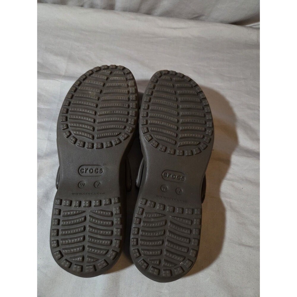 Crocs Women's Meleen Crossband Sandals Sz 7 Brown Espresso Slip On Comfort - Picture 7 of 8